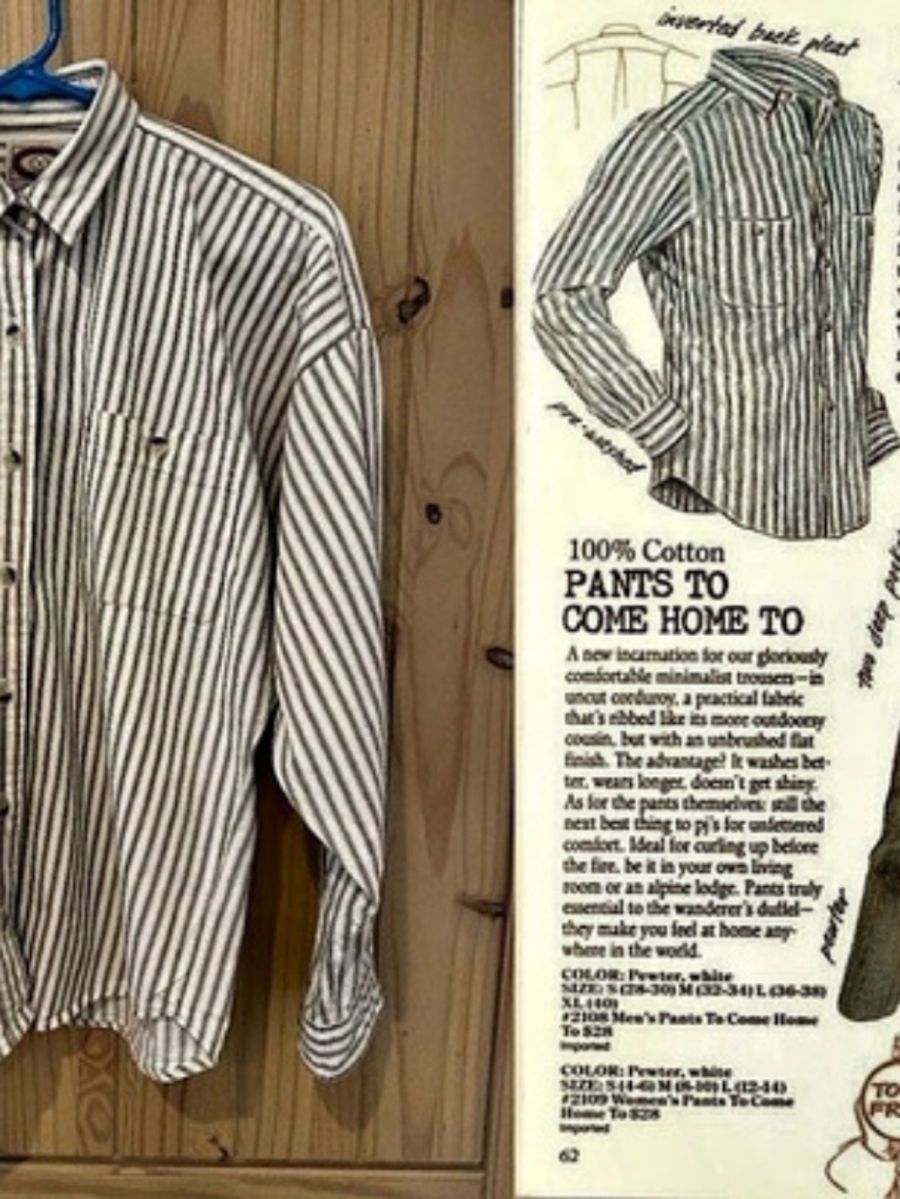 Authentic 1985-1987 Banana Republic Ticking Shirt USA 💯 Cotton Men S 80s Safari